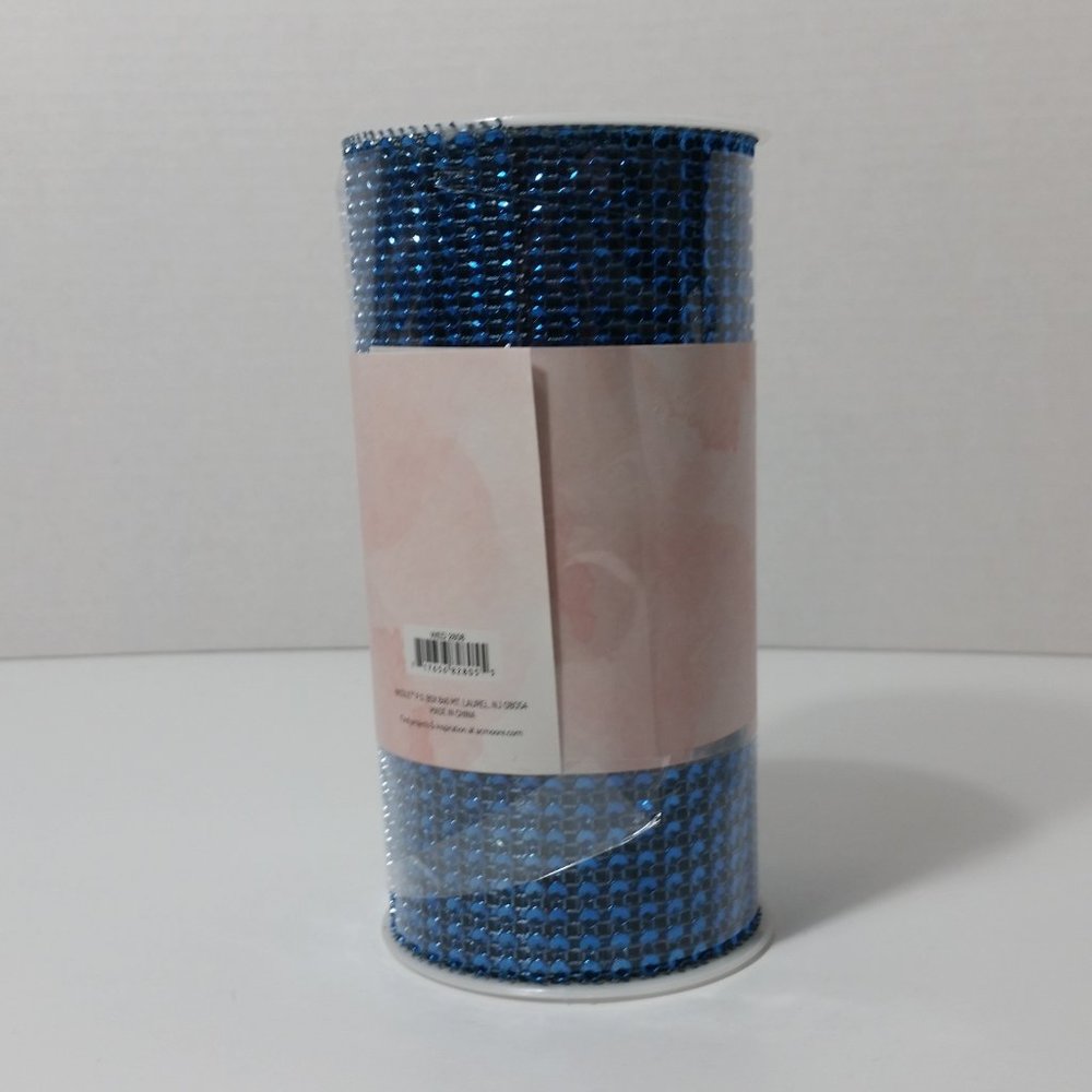 Rhinestone Mesh Ribbon Blue - Picture 5 of 6